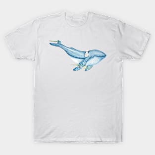 Humpback Whale - Active, music loving whale T-Shirt